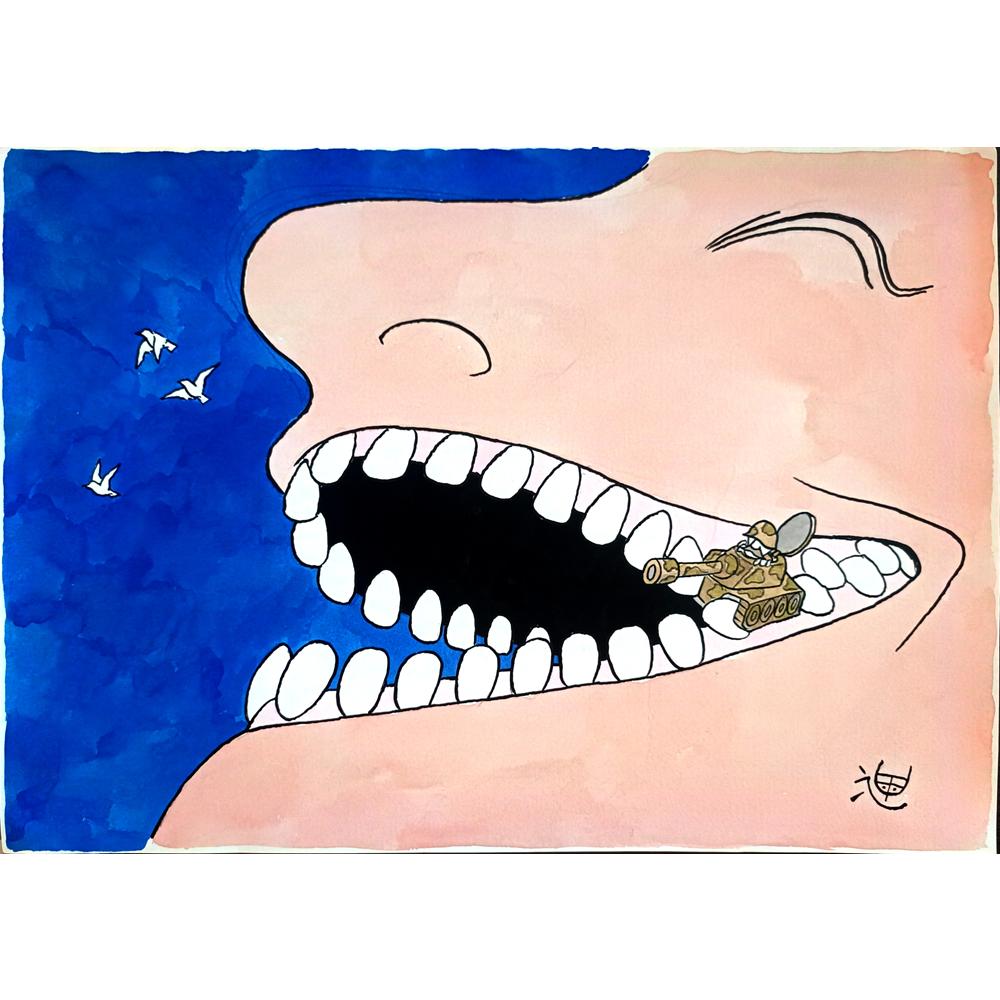 Susumu Katsumata 35x25cm Orijinal Karikatür BOD04423