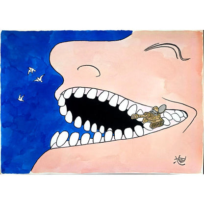 Susumu Katsumata 35x25cm Orijinal Karikatür BOD04423
