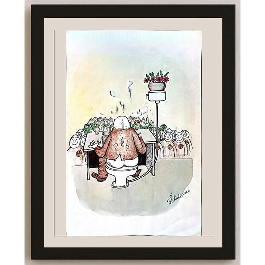 Predrag Abadic 29x19cm Orijinal Karikatür BOD04426