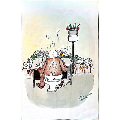 Predrag Abadic 29x19cm Orijinal Karikatür BOD04426