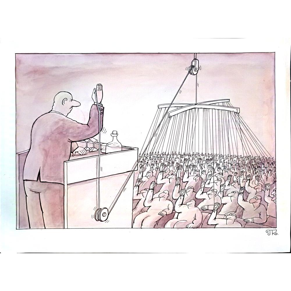 Pyotr Kulinich 38x29cm Orijinal Karikatür BOD04428