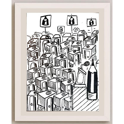 Mileta Miloradovic 29x21cm Orijinal Karikatür BOD04431