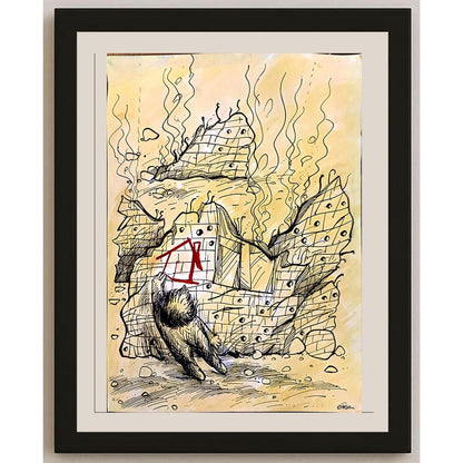 Oğuz Gürel 43x30cm Orijinal Karikatür BOD04437