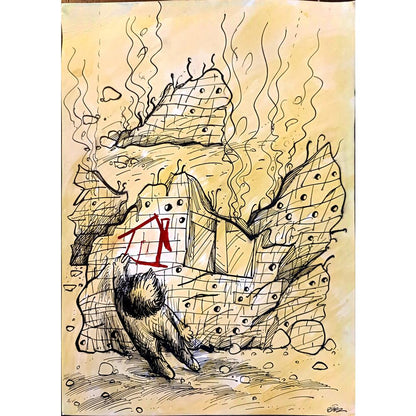 Oğuz Gürel 43x30cm Orijinal Karikatür BOD04437