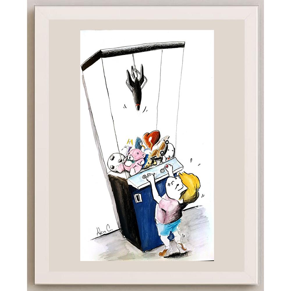 Akın Candemir 38x23cm Orijinal Karikatür BOD04450
