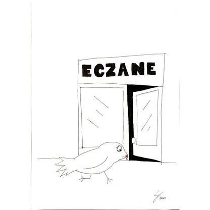 Yeşim Doğruer 29x21cm Orijinal Karikatür BOD04496