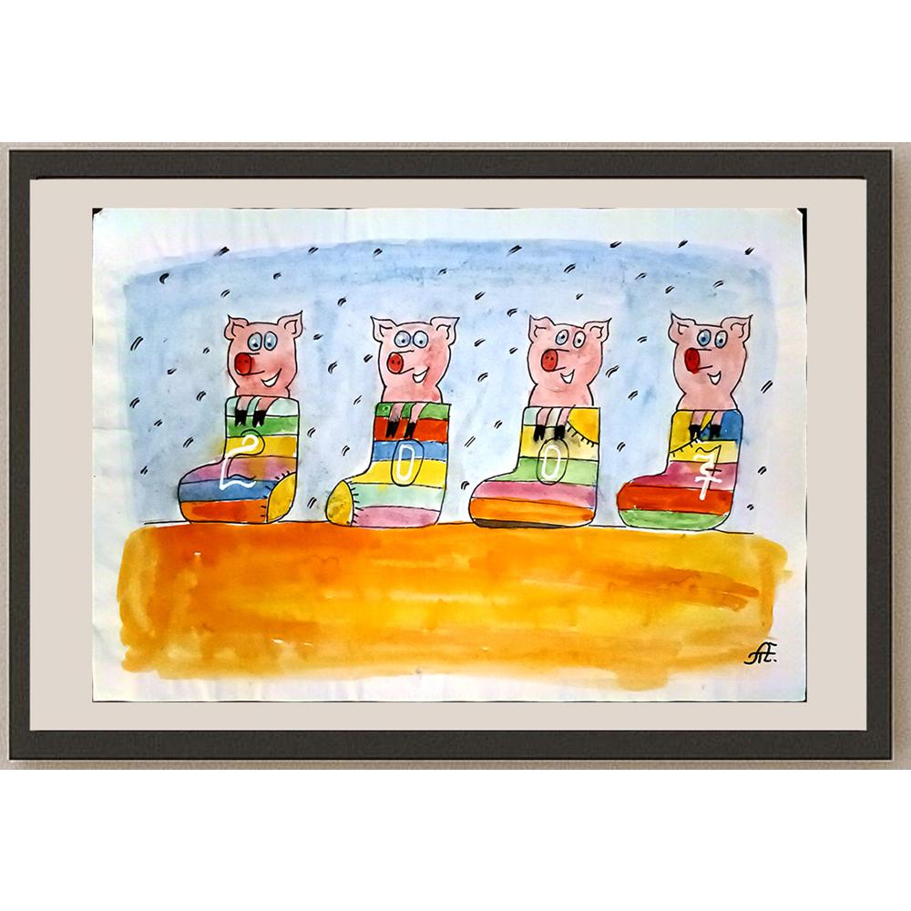 Sasha Torgova 43x30cm Orijinal Karikatür BOD04504
