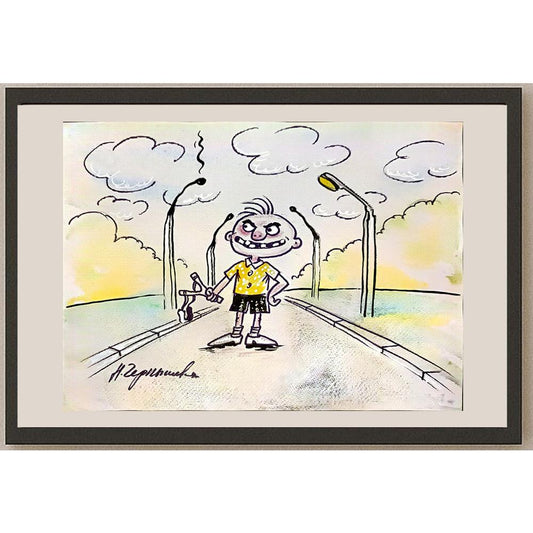 Chernyshev Nickolay 43x30cm Orijinal Karikatür BOD04505