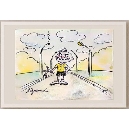 Chernyshev Nickolay 43x30cm Orijinal Karikatür BOD04505