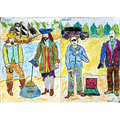 Oleg Ryabov 43x30cm Orijinal Karikatür BOD04511