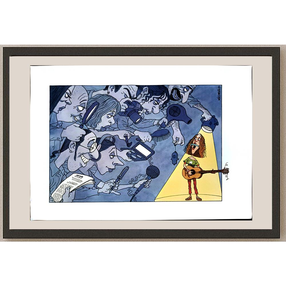 Michel Kichka 43x30cm Orijinal Karikatür BOD04550
