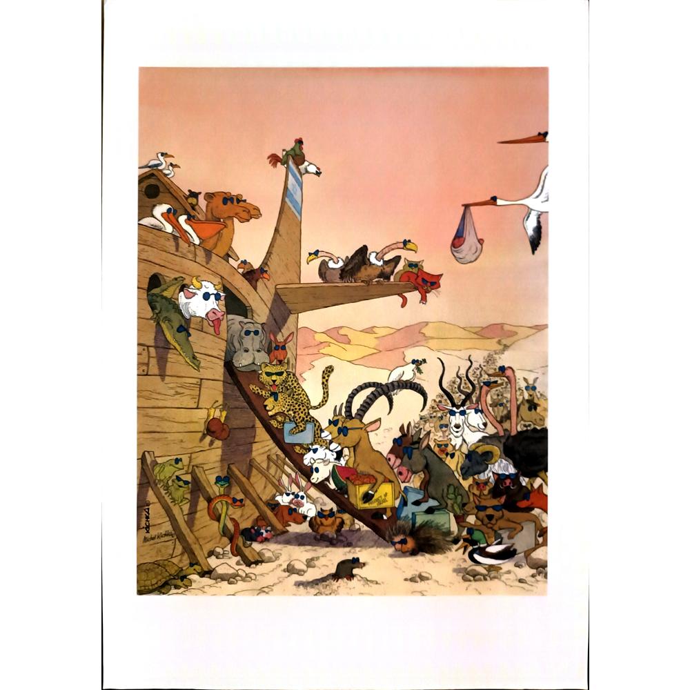 Michel Kichka 43x30cm Orijinal Karikatür BOD04552