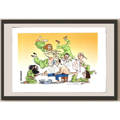 Michel Kichka 43x30cm Orijinal Karikatür BOD04555