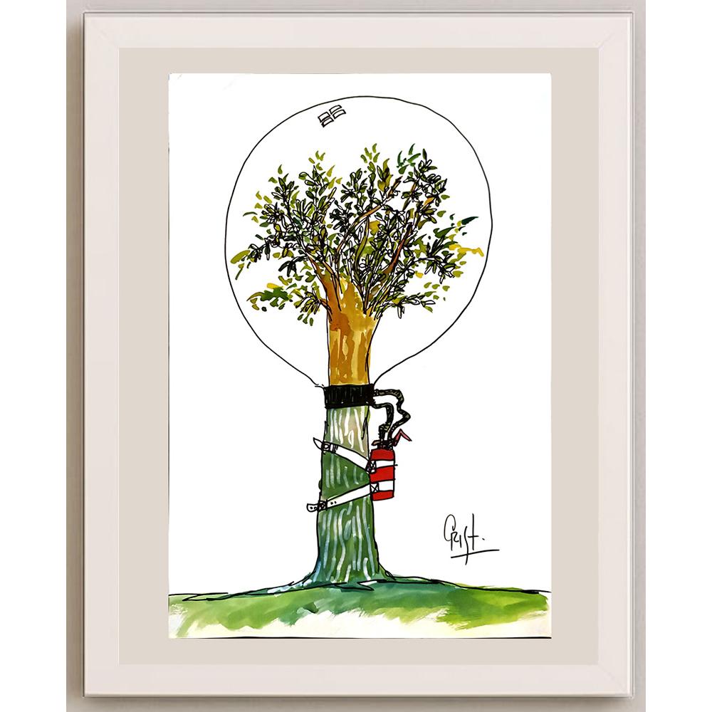 Cristobal Reinoso 43x30cm Orijinal Karikatür BOD04557