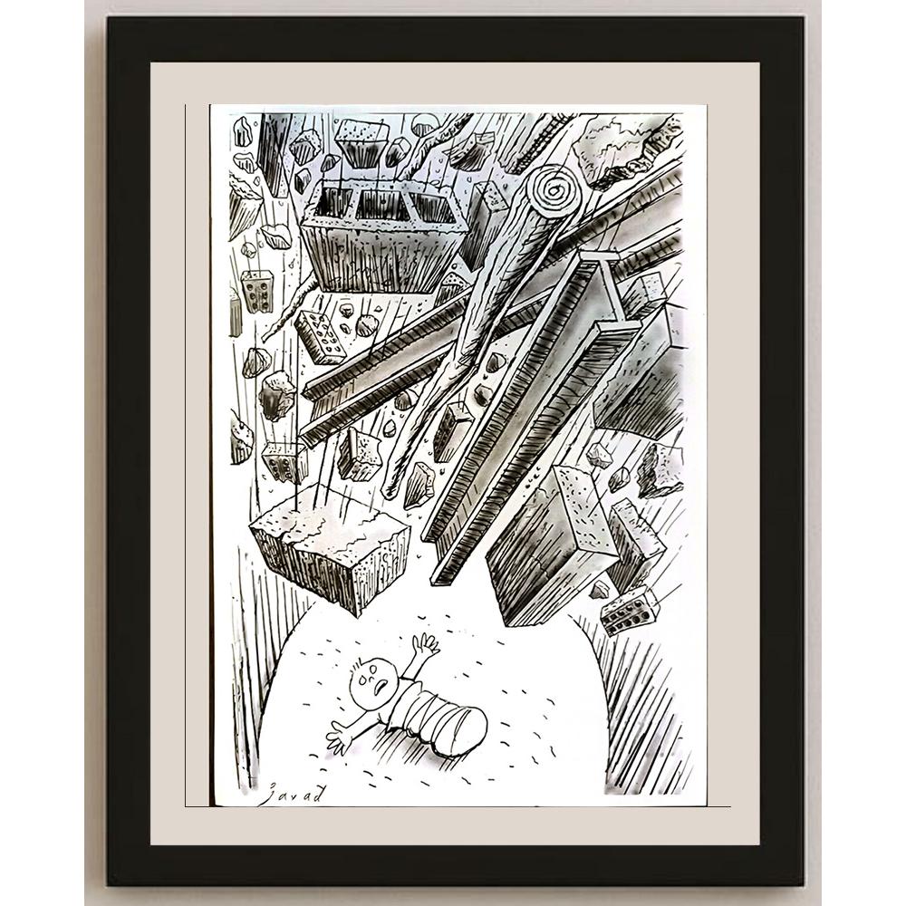 Javad Alizadeh 29x21cm Orijinal Karikatür BOD04573
