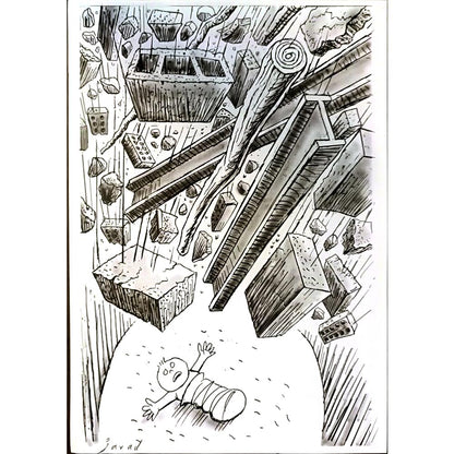 Javad Alizadeh 29x21cm Orijinal Karikatür BOD04573