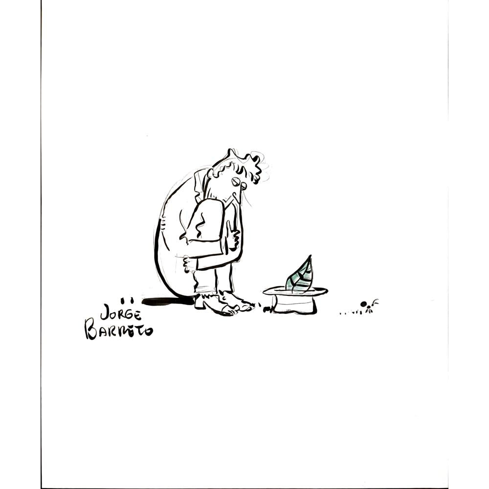Jorge Barreto 29x21cm Orijinal Karikatür BOD04607