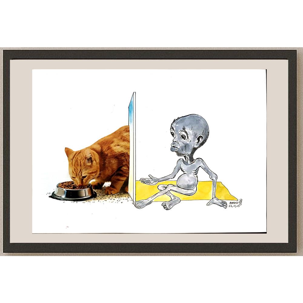 Shadid Atiqullah 29x21cm Orijinal Karikatür BOD04610