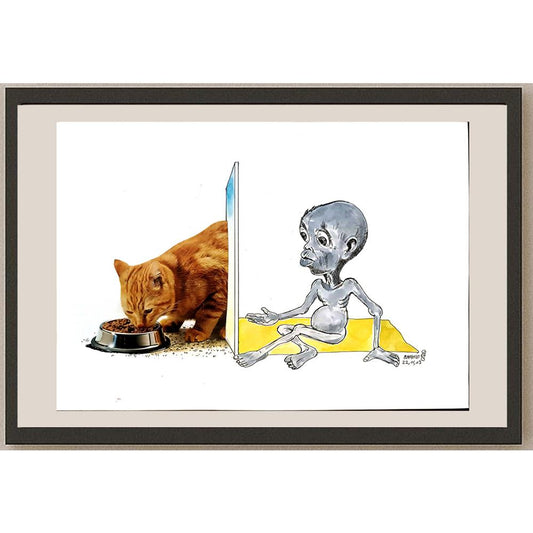 Shadid Atiqullah 29x21cm Orijinal Karikatür BOD04610