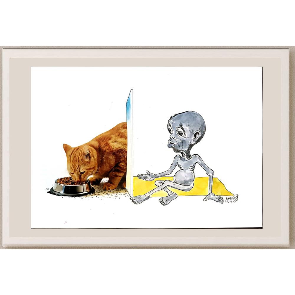 Shadid Atiqullah 29x21cm Orijinal Karikatür BOD04610