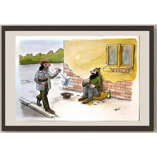 Jan Bubla 29x21cm Orijinal Karikatür BOD04611