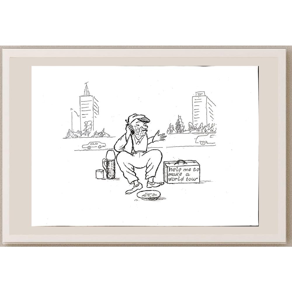 Yosef Fayer 33x23cm Orijinal Karikatür BOD04614
