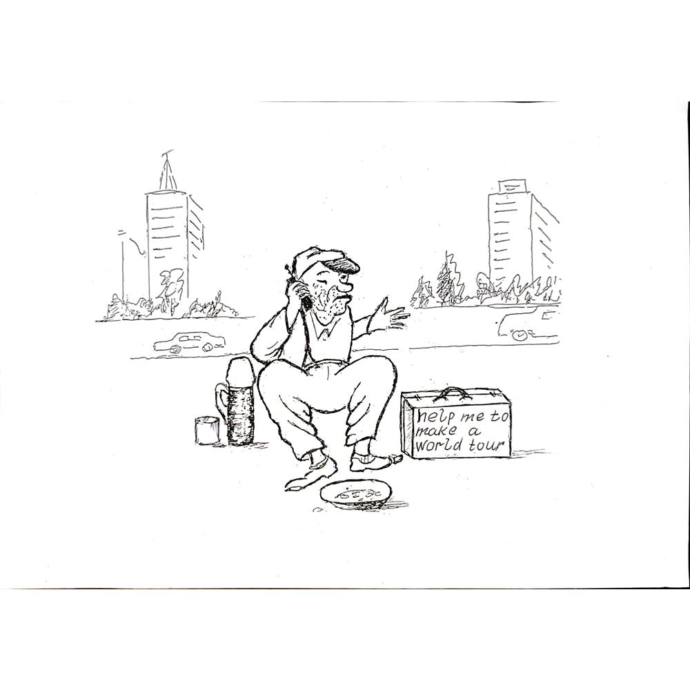 Yosef Fayer 33x23cm Orijinal Karikatür BOD04614