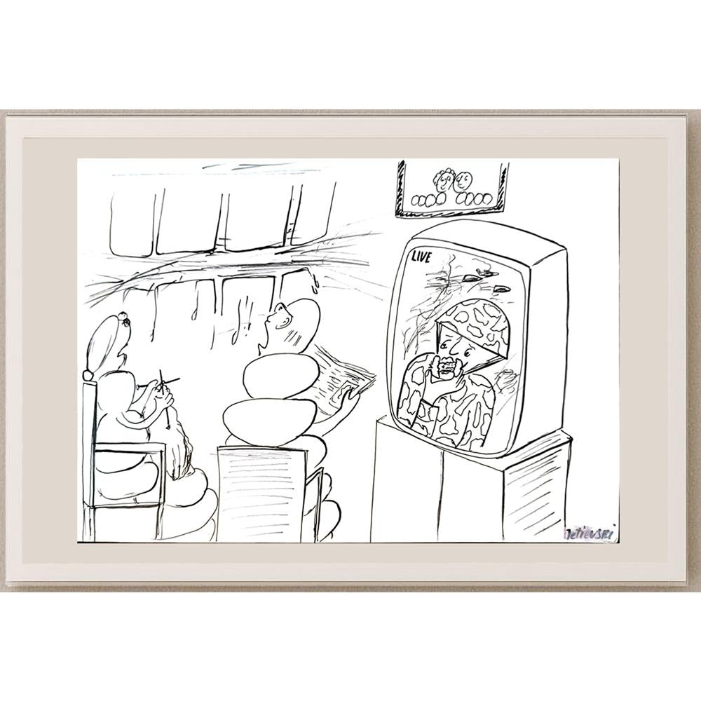 Michael Tetievski 29x21cm Orijinal Karikatür BOD04617
