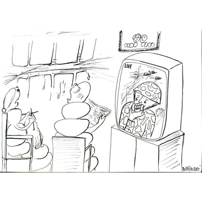 Michael Tetievski 29x21cm Orijinal Karikatür BOD04617