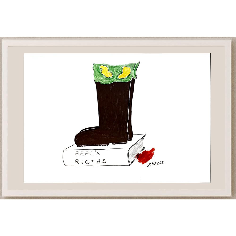 Stanko Zmazek 29x21cm Orijinal Karikatür BOD04622