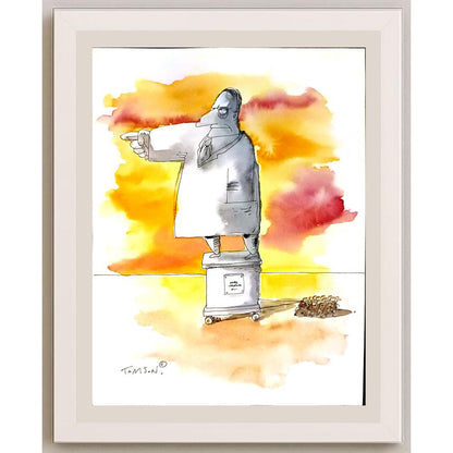 Tomek Woloszyn 30x24cm Orijinal Karikatür BOD04624