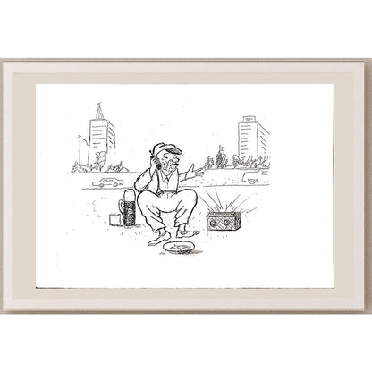 Yosef Fayer 33x23cm Orijinal Karikatür BOD04628
