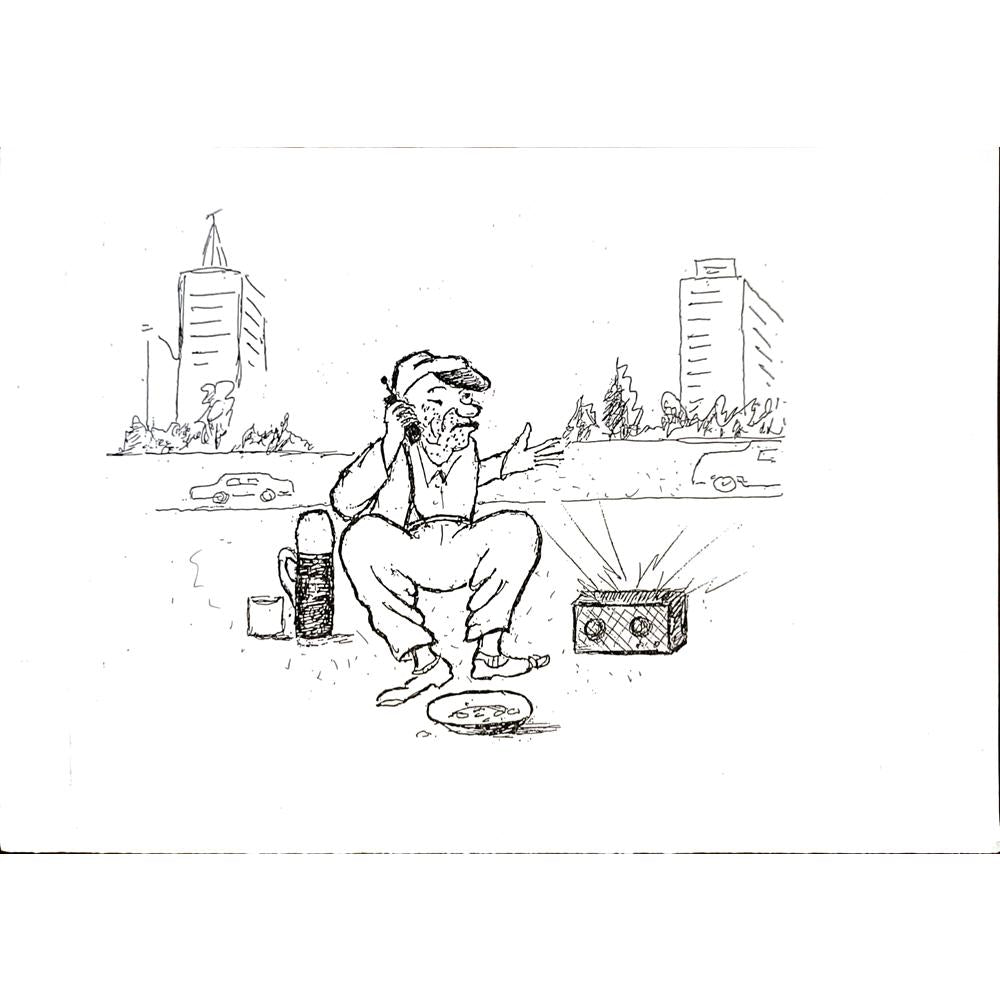Yosef Fayer 33x23cm Orijinal Karikatür BOD04628