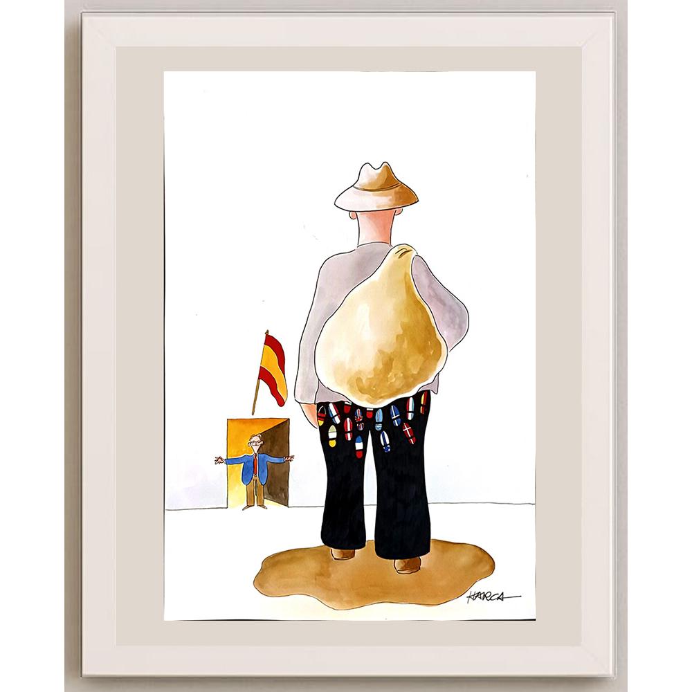 Juli Sanchis Aguado 43x30cm Orijinal Karikatür BOD04638