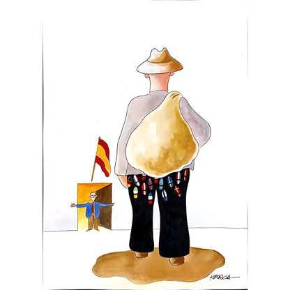 Juli Sanchis Aguado 43x30cm Orijinal Karikatür BOD04638