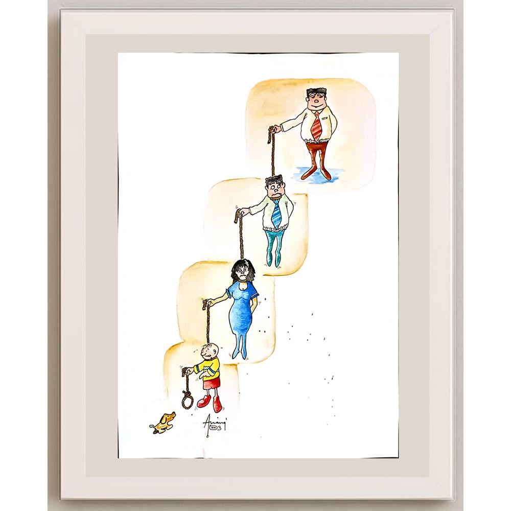 Milan Alasevic 43x30cm Orijinal Karikatür BOD04658