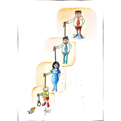 Milan Alasevic 43x30cm Orijinal Karikatür BOD04658