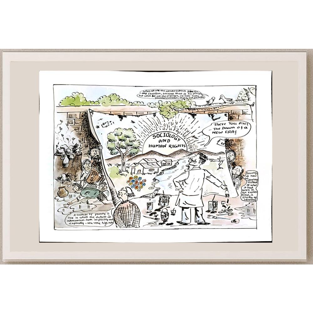 Jayshree Chavan 39x33cm Orijinal Karikatür BOD04659