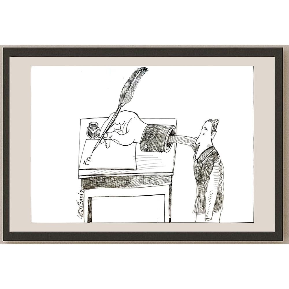 Baniasadi Mohammad Ali 29x21cm Orijinal Karikatür BOD04667