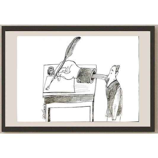 Baniasadi Mohammad Ali 29x21cm Orijinal Karikatür BOD04667