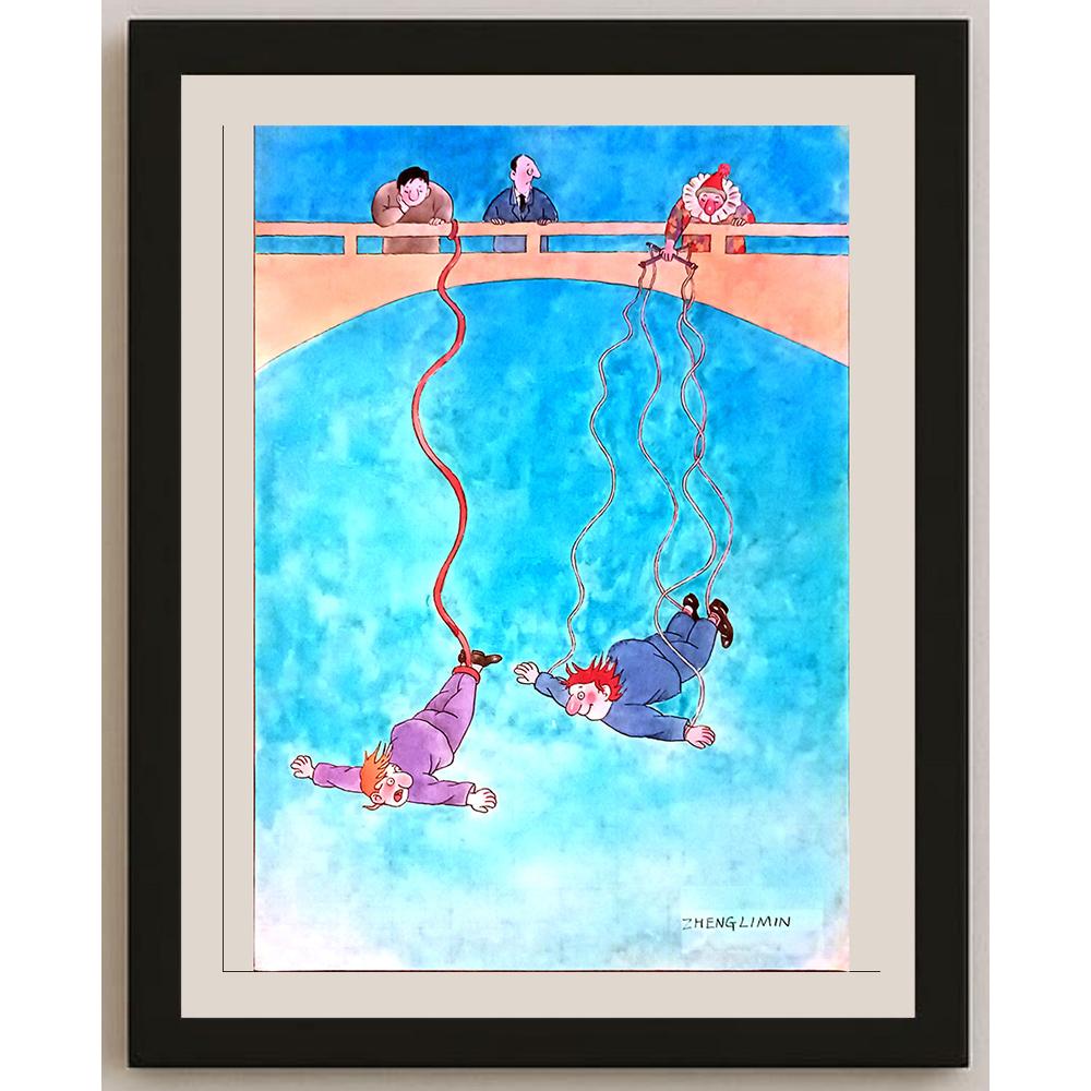Zheng Limin 29x21cm Orijinal Karikatür BOD04674