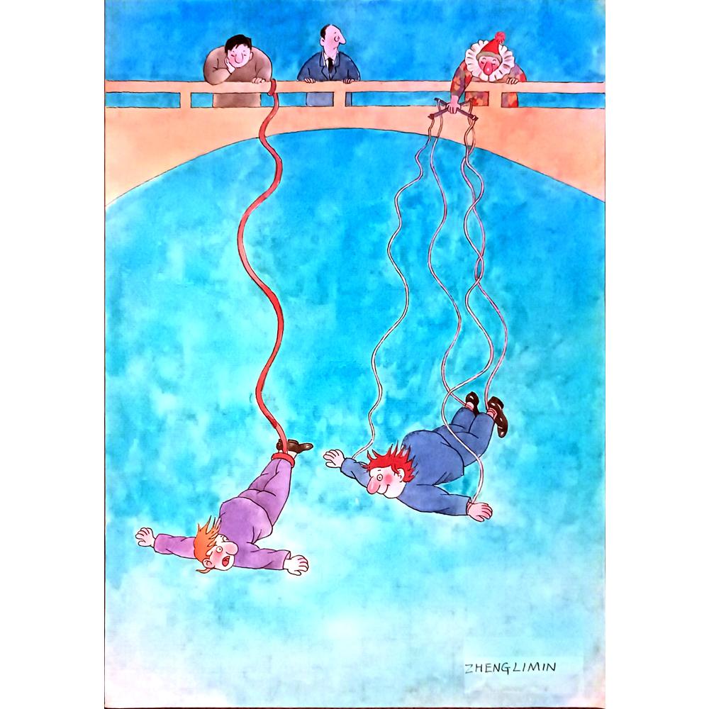 Zheng Limin 29x21cm Orijinal Karikatür BOD04674