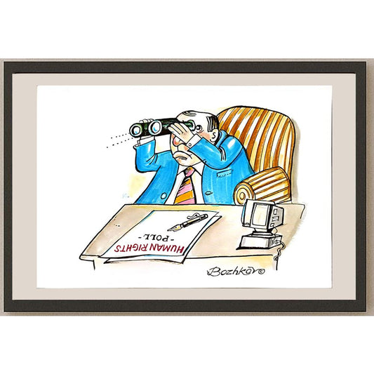 Miroslav Bozhkov 29x21cm Orijinal Karikatür BOD04677