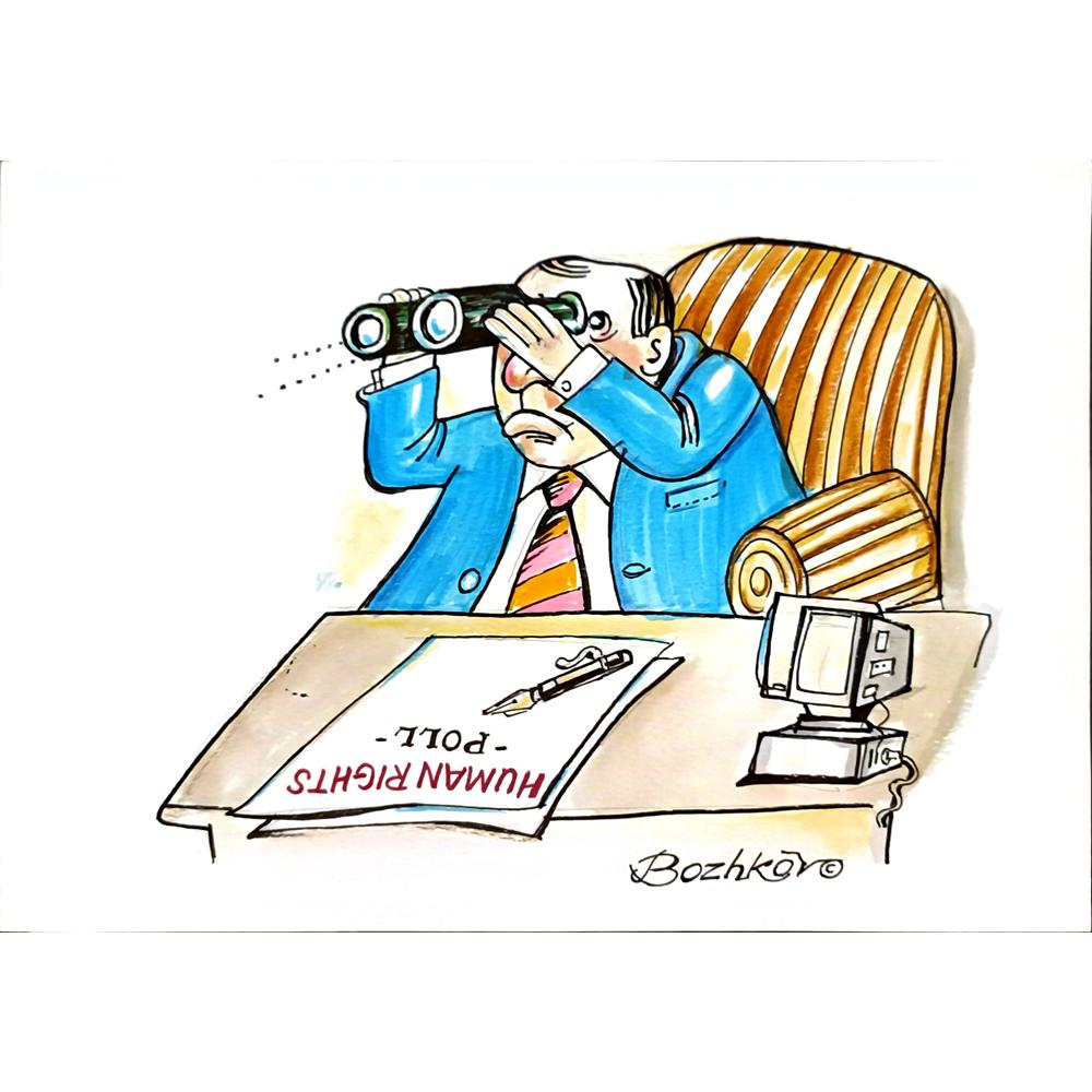 Miroslav Bozhkov 29x21cm Orijinal Karikatür BOD04677