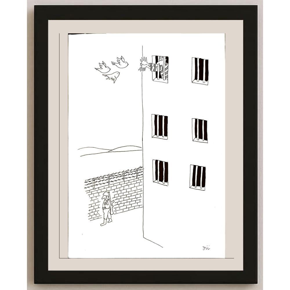 Masoud Ziaei Zardkhashosei 29x21cm Orijinal Karikatür BOD04678