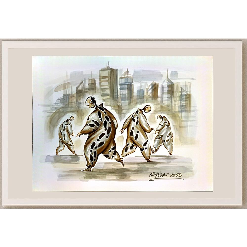 Andre Pijet 30x23cm Orijinal Karikatür BOD04683