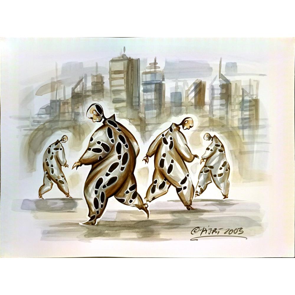 Andre Pijet 30x23cm Orijinal Karikatür BOD04683
