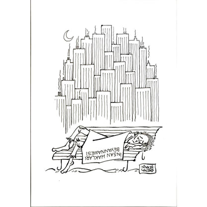 Niyazi Yoltaş 25x17cm Orijinal Karikatür BOD04690