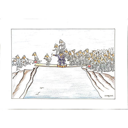 Wang Xue Wei 29x21cm Orijinal Karikatür BOD04697