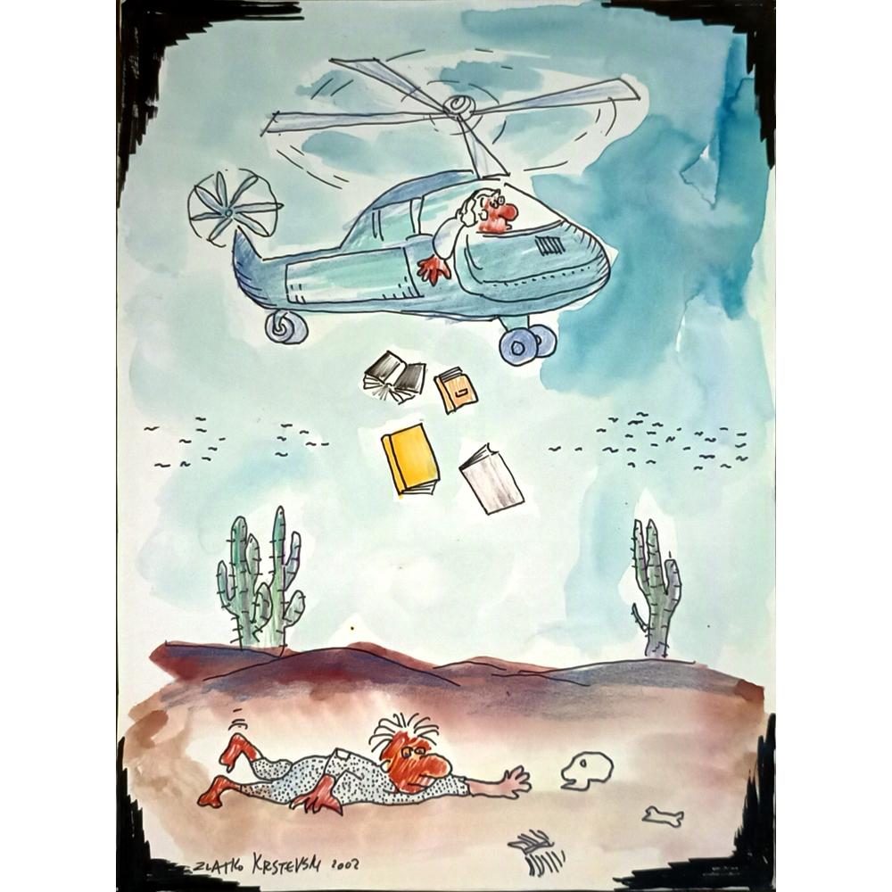 Zlatko Krstevski 29x21cm Orijinal Karikatür BOD04700